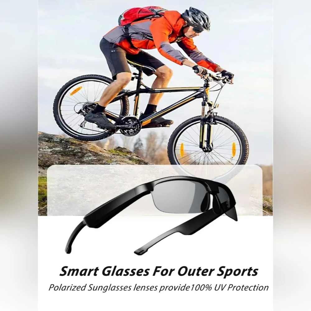 Smart Glasses, Polarized Bluetooth Sunglasses with Built-in Mic & Speakers.